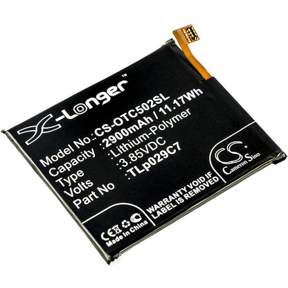 3.85V, 2900mAh, Li-Polymer Battery fits Alcatel, One Touch Idol 3c, One Touch Idol 3c Td-lte, 11.165Wh