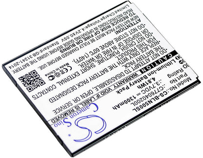 3.7V, 1300mAh, Li-ion Battery fits Blu, N010, N010l, 4.81Wh