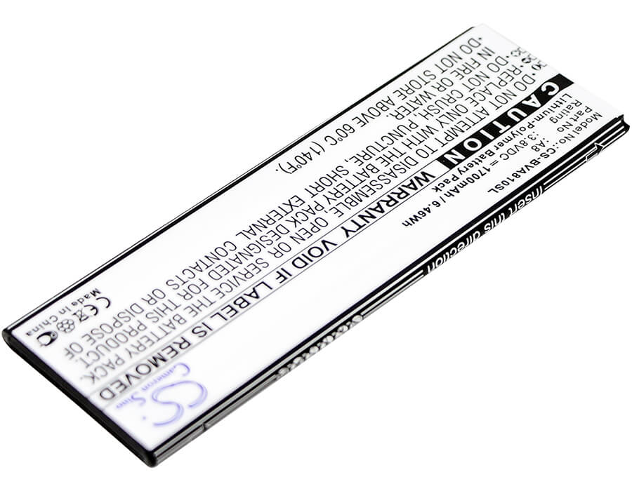 3.8V, 1700mAh, Li-Polymer Battery fits Blackview, A8, 6.46Wh
