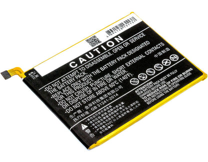 3.85V, 2700mAh, Li-Polymer Battery fits Zte, Blade V8, Bv0800, 10.395Wh