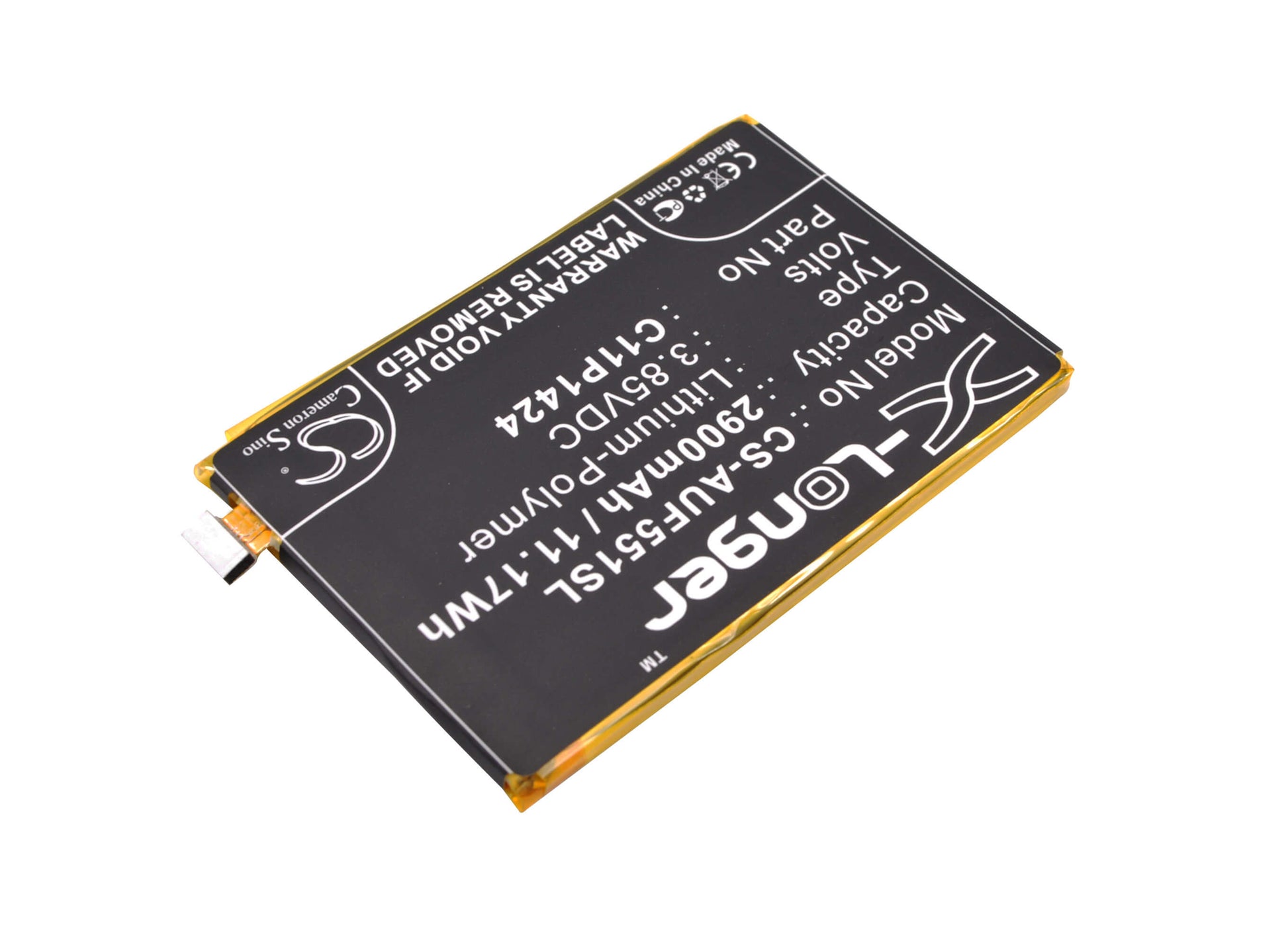 3.85V, 2900mAh, Li-Polymer Battery fits Asus, Z008d, Z00ad, 11.165Wh