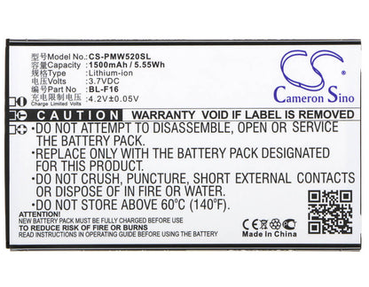 3.7V, 1500mAh, Li-ion Battery fits Phicomm, W520cn, 5.55Wh