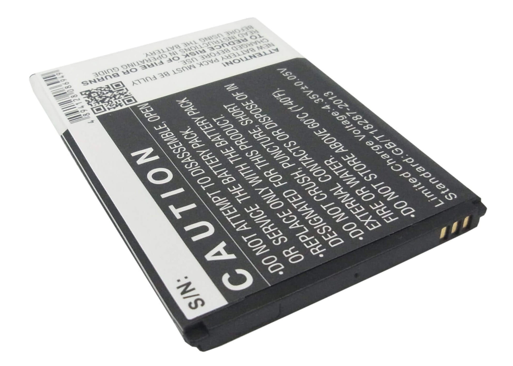3.8V, 2500mAh, Li-ion Battery fits Zte, Grand X Quad, Grand X Quad V987, 9.5Wh