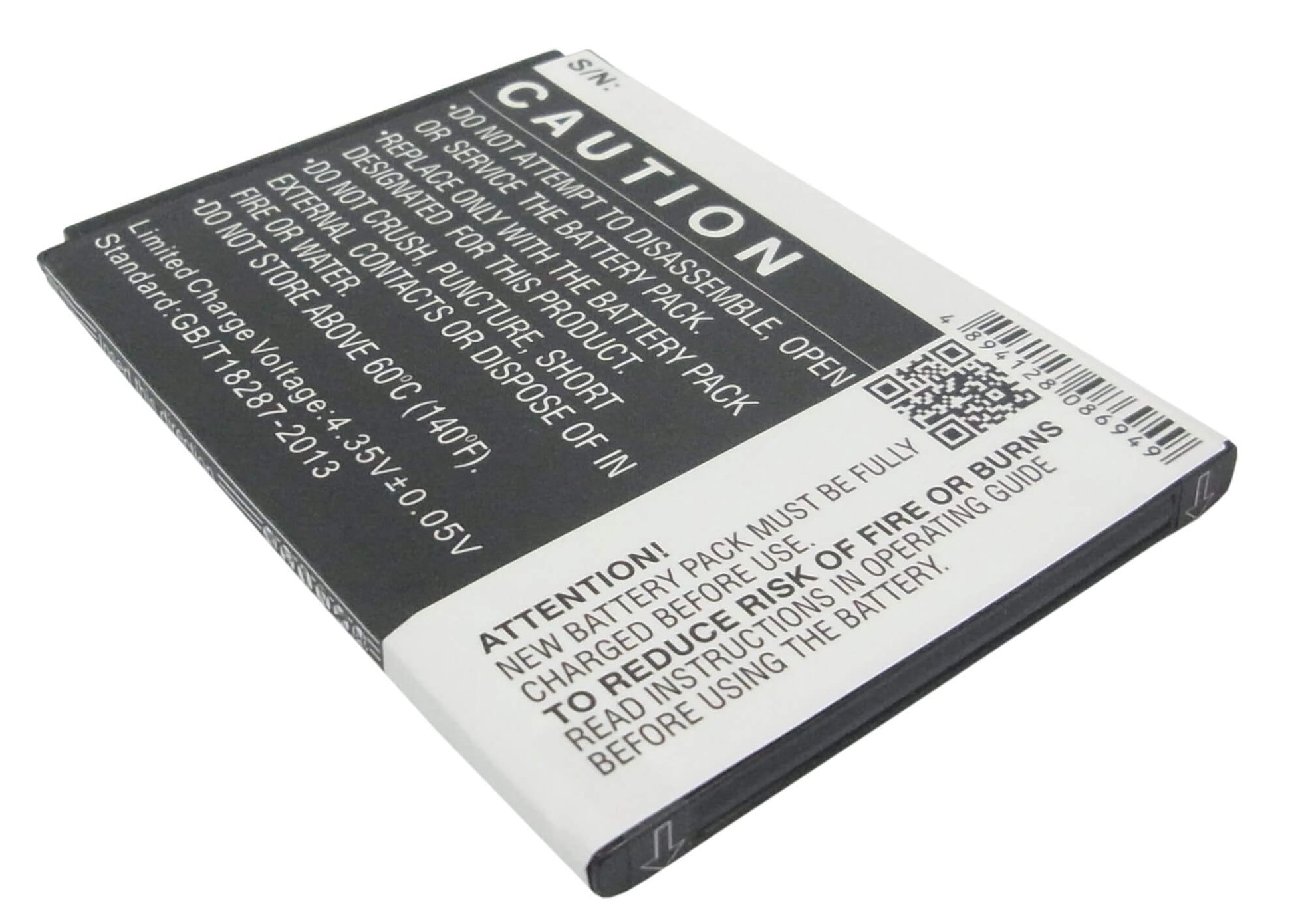 3.8V, 2500mAh, Li-ion Battery fits Zte, Grand X Quad, Grand X Quad V987, 9.5Wh