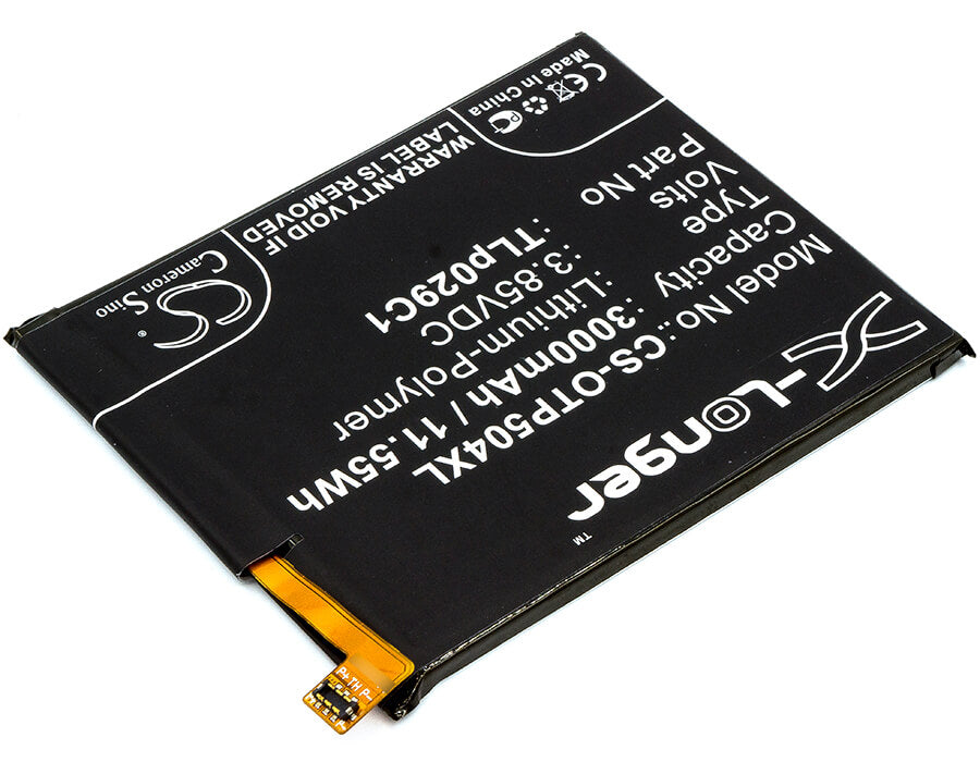 3.85V, 3000mAh, Li-Polymer Battery fits T-mobile, Ot-5049w, Revvl, 11.55Wh