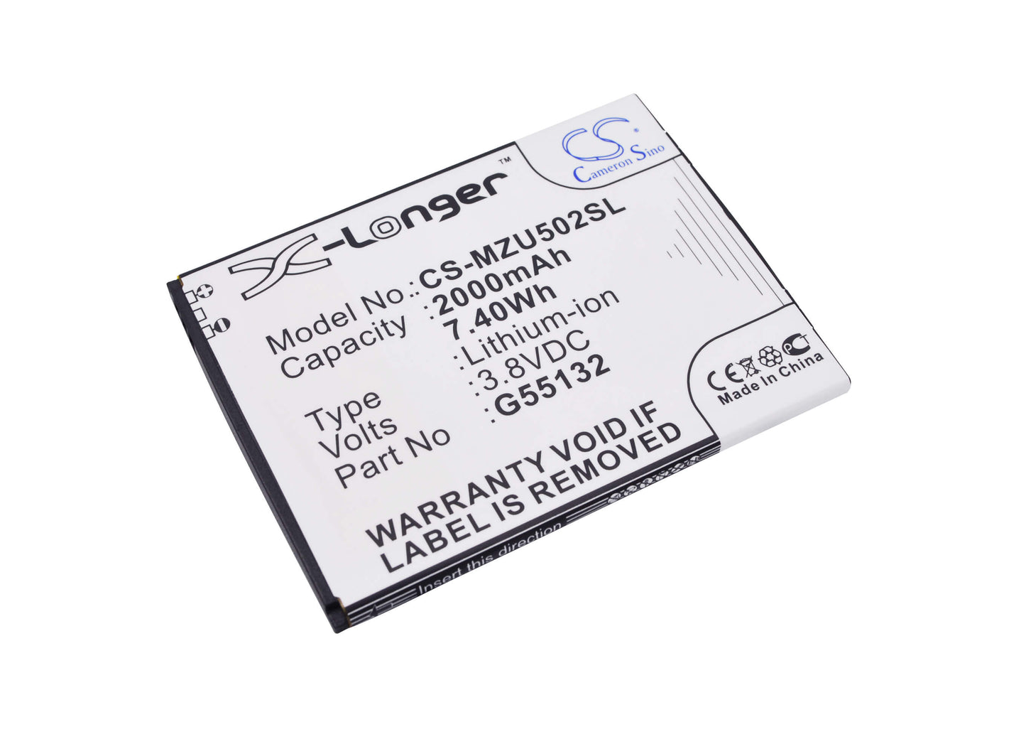 3.8V, 2000mAh, Li-Polymer Battery fits Navon, Mizu D502, Mizu M502, 7.6Wh