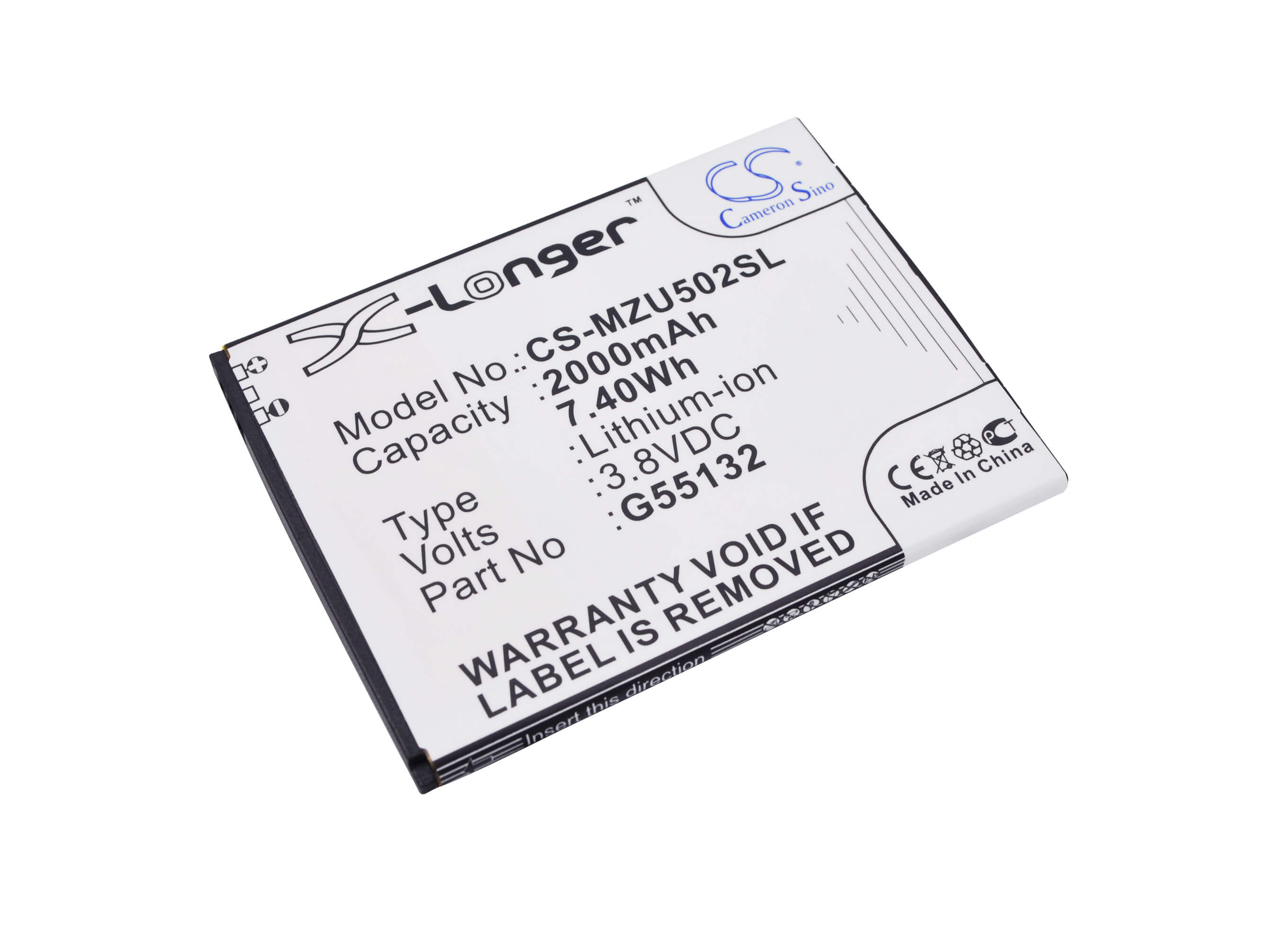 3.8V, 2000mAh, Li-Polymer Battery fits Navon, Mizu D502, Mizu M502, 7.6Wh