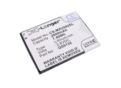3.8V, 2000mAh, Li-Polymer Battery fits Navon, Mizu D502, Mizu M502, 7.6Wh