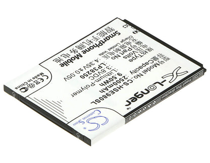 3.8V, 2500mAh, Li-Polymer Battery fits Hisense, Eg980, Mira Ii, 9.5Wh
