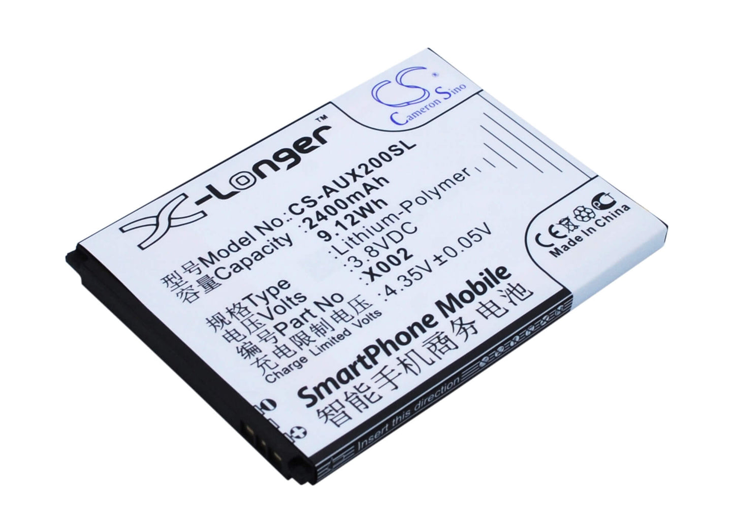 3.8V, 2400mAh, Li-Polymer Battery fits Asus, Pegasus X002, Pegasus X003, 9.12Wh