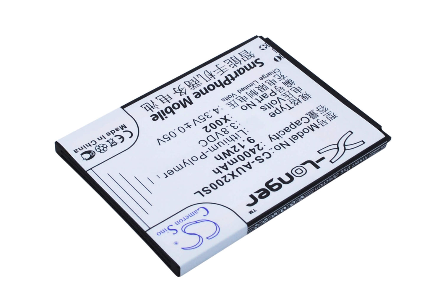 3.8V, 2400mAh, Li-Polymer Battery fits Asus, Pegasus X002, Pegasus X003, 9.12Wh