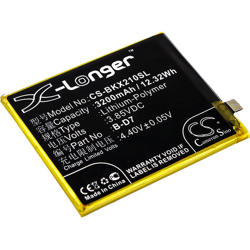 3.85V, 3200mAh, Li-Polymer Battery fits Bbk, 1725, 1728, 12.32Wh