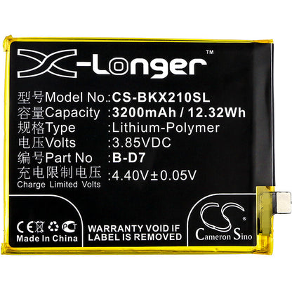 3.85V, 3200mAh, Li-Polymer Battery fits Vivo, 1725, 1728, 12.32Wh