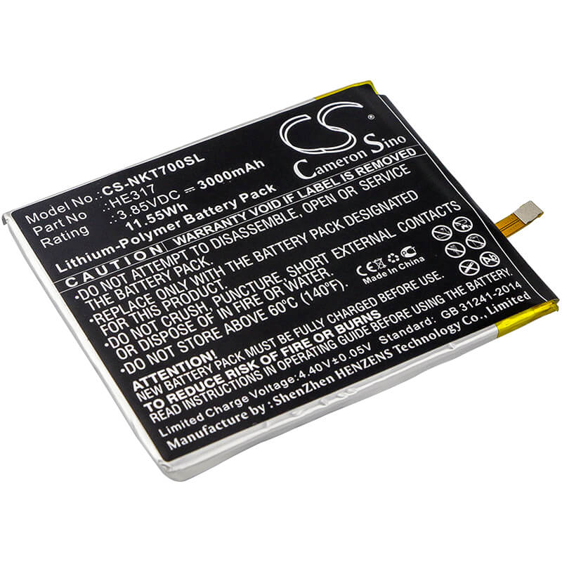 3.85V, 3000mAh, Li-Polymer Battery fits Nokia, 7, 7 Premium Edition, 11.55Wh