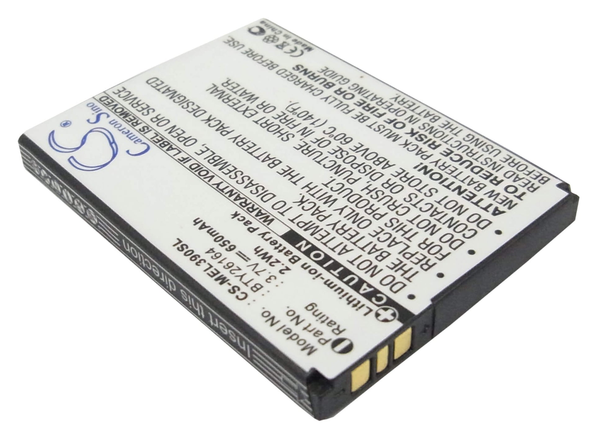 3.7V, 650mAh, Li-ion Battery fits Emporia, Elson El390, Mobistel El390, 2.405Wh