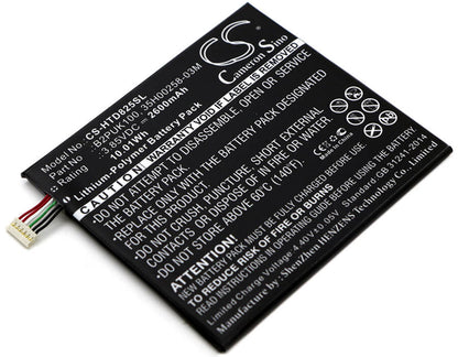 3.85V, 2600mAh, Li-Polymer Battery fits Htc, 2puk00, D825h, 10.01Wh