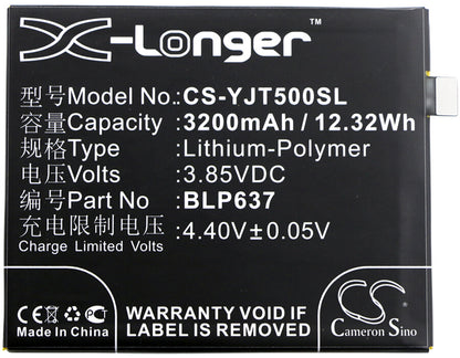 3.85V, 3200mAh, Li-Polymer Battery fits Oneplus, 5, 5 Dual Sim, 12.32Wh