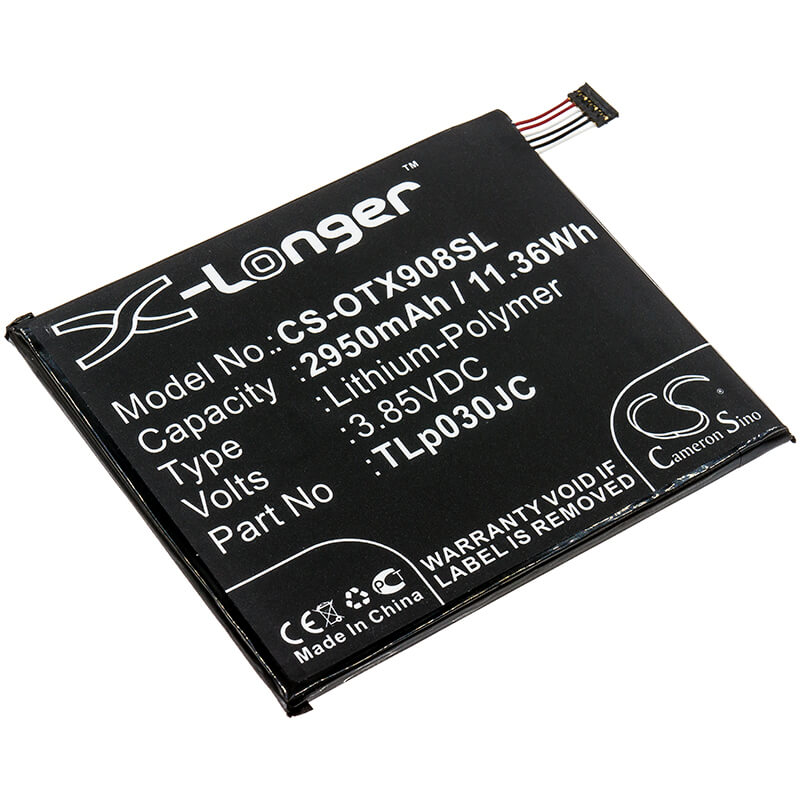 3.85V, 2950mAh, Li-Polymer Battery fits Alcatel, 3c, 3c Dual Sim, 11.3575Wh