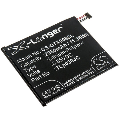 3.85V, 2950mAh, Li-Polymer Battery fits Alcatel, 3c, 3c Dual Sim, 11.3575Wh