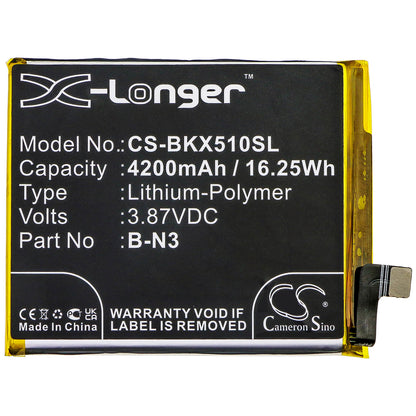 3.87V, 4200mAh, Li-Polymer Battery fits Vivo, V2005, V2005a, 16.254Wh