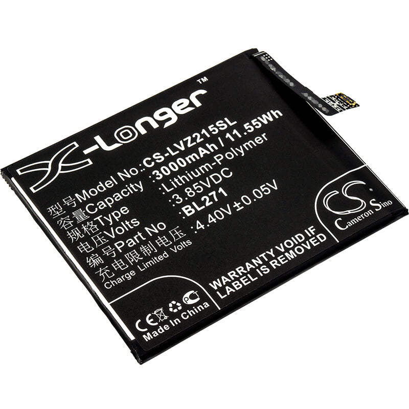 3.85V, 3000mAh, Li-Polymer Battery fits Lenovo, Z2151, Zuk Edge, 11.55Wh
