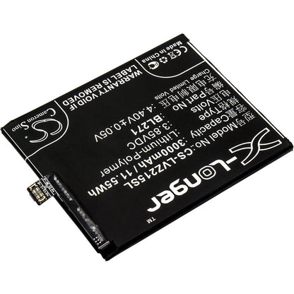 3.85V, 3000mAh, Li-Polymer Battery fits Lenovo, Z2151, Zuk Edge, 11.55Wh