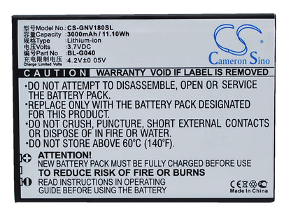 3.7V, 3000mAh, Li-ion Battery fits Fly, Energie 3, Iq4403, 11.1Wh