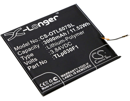 3.84V, 3000mAh, Li-Polymer Battery fits Alcatel, Idol 4 Pro, Idol 4s Dual Sim, 11.52Wh