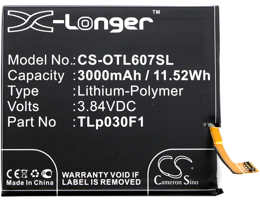 3.84V, 3000mAh, Li-Polymer Battery fits Vodafone, Smart Platinum 7, Vfd 900, 11.52Wh