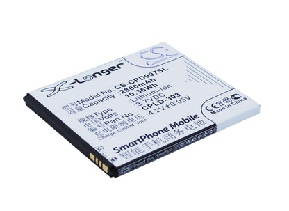 3.7V, 2800mAh, Li-ion Battery fits Coolpad, 9070, 9070+, 10.36Wh