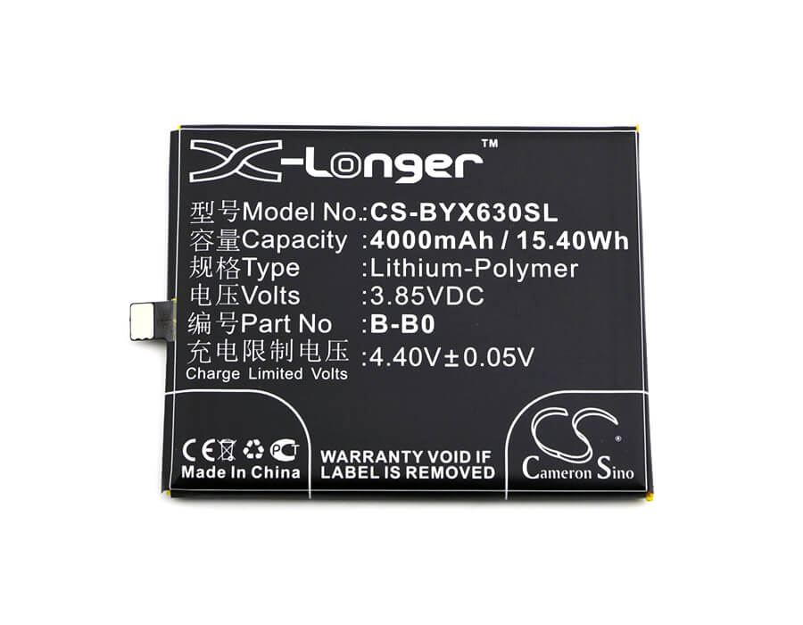 3.85V, 4000mAh, Li-Polymer Battery fits Vivo, Xplay 6, Xplay 6 Dual Sim, 15.4Wh