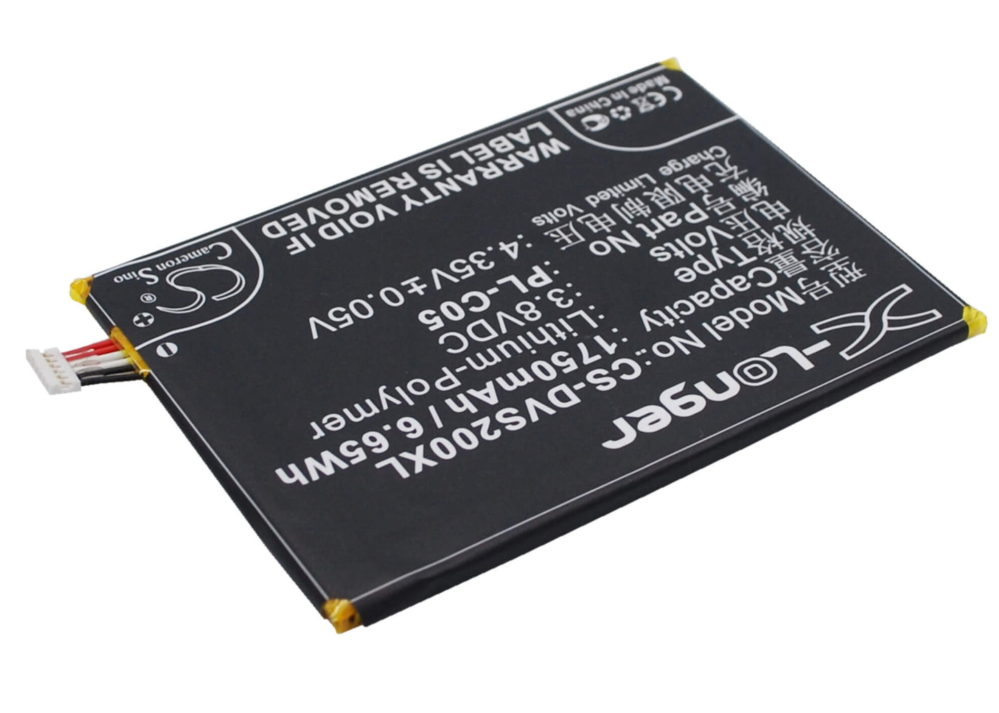 3.8V, 1750mAh, Li-Polymer Battery fits Doov, Doov S2, 6.65Wh
