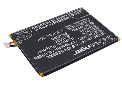 3.8V, 1750mAh, Li-Polymer Battery fits Doov, Doov S2, 6.65Wh