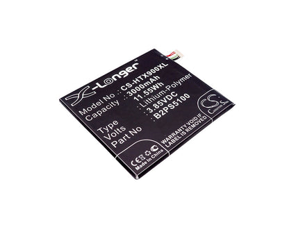 3.85V, 3000mAh, Li-Polymer Battery fits Htc, D10i, D10u, 11.55Wh