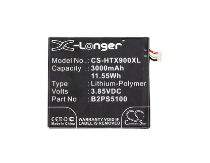 3.85V, 3000mAh, Li-Polymer Battery fits Htc, D10i, D10u, 11.55Wh