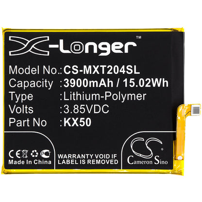 3.85V, 3900mAh, Li-Polymer Battery fits Motorola, G Stylus 2020, Moto G Pro, 15.015Wh