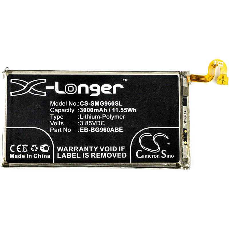 3.85V, 3000mAh, Li-Polymer Battery fits Samsung, Galaxy S9, Galaxy S9 Duos, 11.55Wh