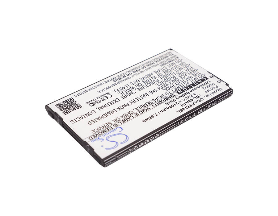 3.8V, 2100mAh, Li-ion Battery fits Lg, F670, F670k, 7.98Wh