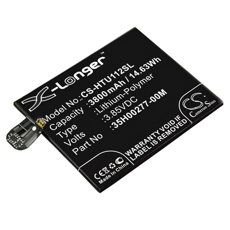 3.85V, 3800mAh, Li-Polymer Battery fits Htc, U11 Plus, U11+, 14.63Wh