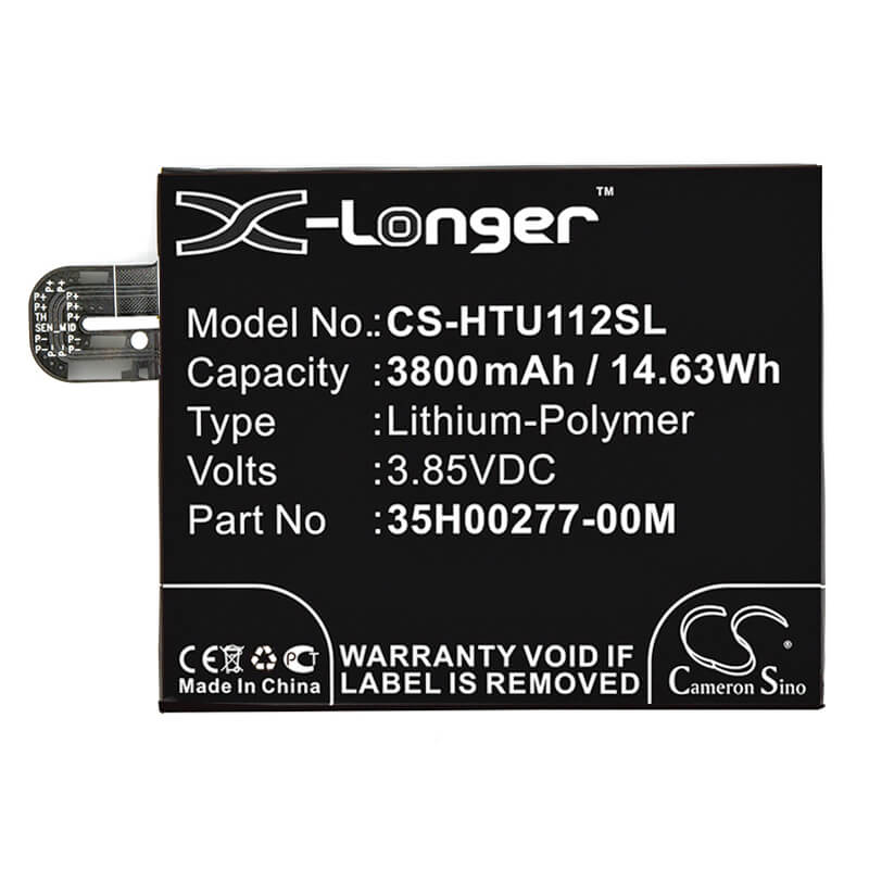 3.85V, 3800mAh, Li-Polymer Battery fits Htc, U11 Plus, U11+, 14.63Wh