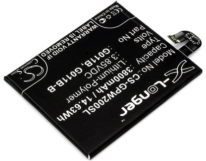 3.85V, 3800mAh, Li-Polymer Battery fits Google, G011c, Pixel 2 Xl 2017, 14.63Wh