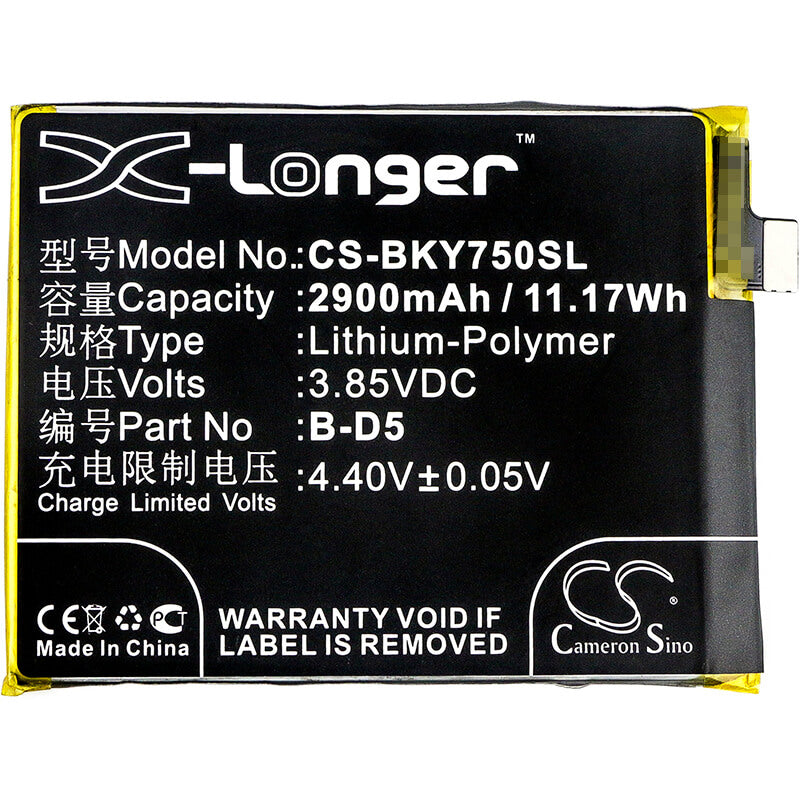 3.85V, 2900mAh, Li-Polymer Battery fits Bbk, Vivo Y75, Vivo Y75 Dual Sim, 11.165Wh
