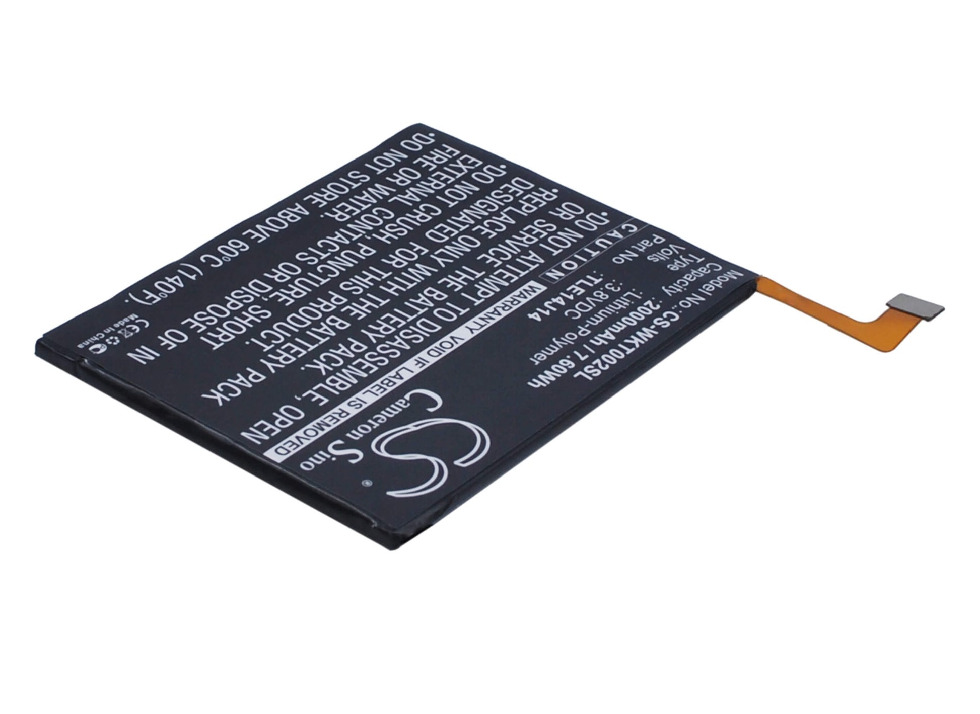 3.8V, 2000mAh, Li-Polymer Battery fits Wiko, Getaway, 7.6Wh