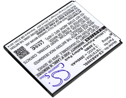 3.8V, 2000mAh, Li-Polymer Battery fits Highscreen, B2000a, Thor, 7.6Wh