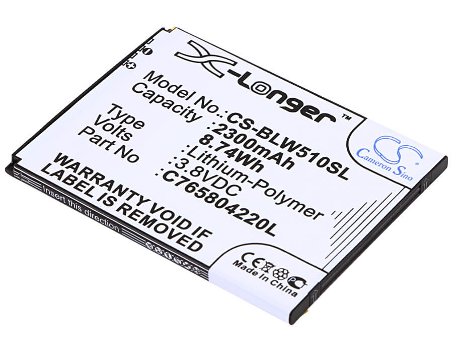 3.8V, 2300mAh, Li-Polymer Battery fits Blu, L280, L280a, 8.74Wh