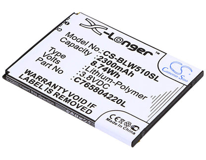 3.8V, 2300mAh, Li-Polymer Battery fits Blu, L280, L280a, 8.74Wh