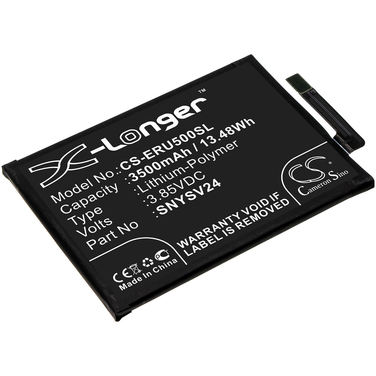 3.85V, 3500mAh, Li-Polymer Battery fits Sony, A001so, So-41a, 13.475Wh