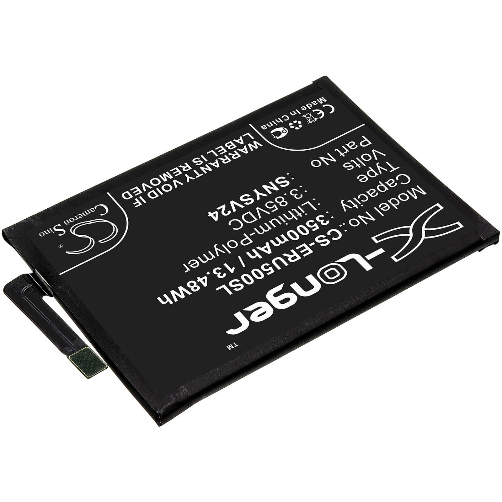 3.85V, 3500mAh, Li-Polymer Battery fits Sony, A001so, So-41a, 13.475Wh
