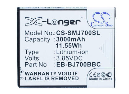 3.85V, 3000mAh, Li-ion Battery fits Samsung, Galaxy J7, Galaxy J7 Core, 11.55Wh