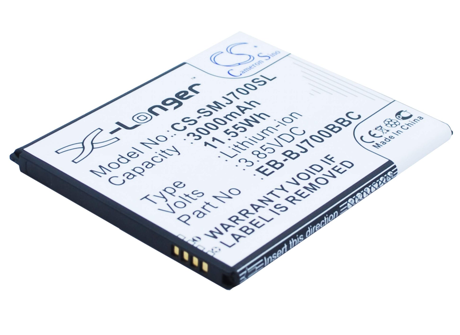 3.85V, 3000mAh, Li-ion Battery fits Samsung, Galaxy J7, Galaxy J7 Core, 11.55Wh